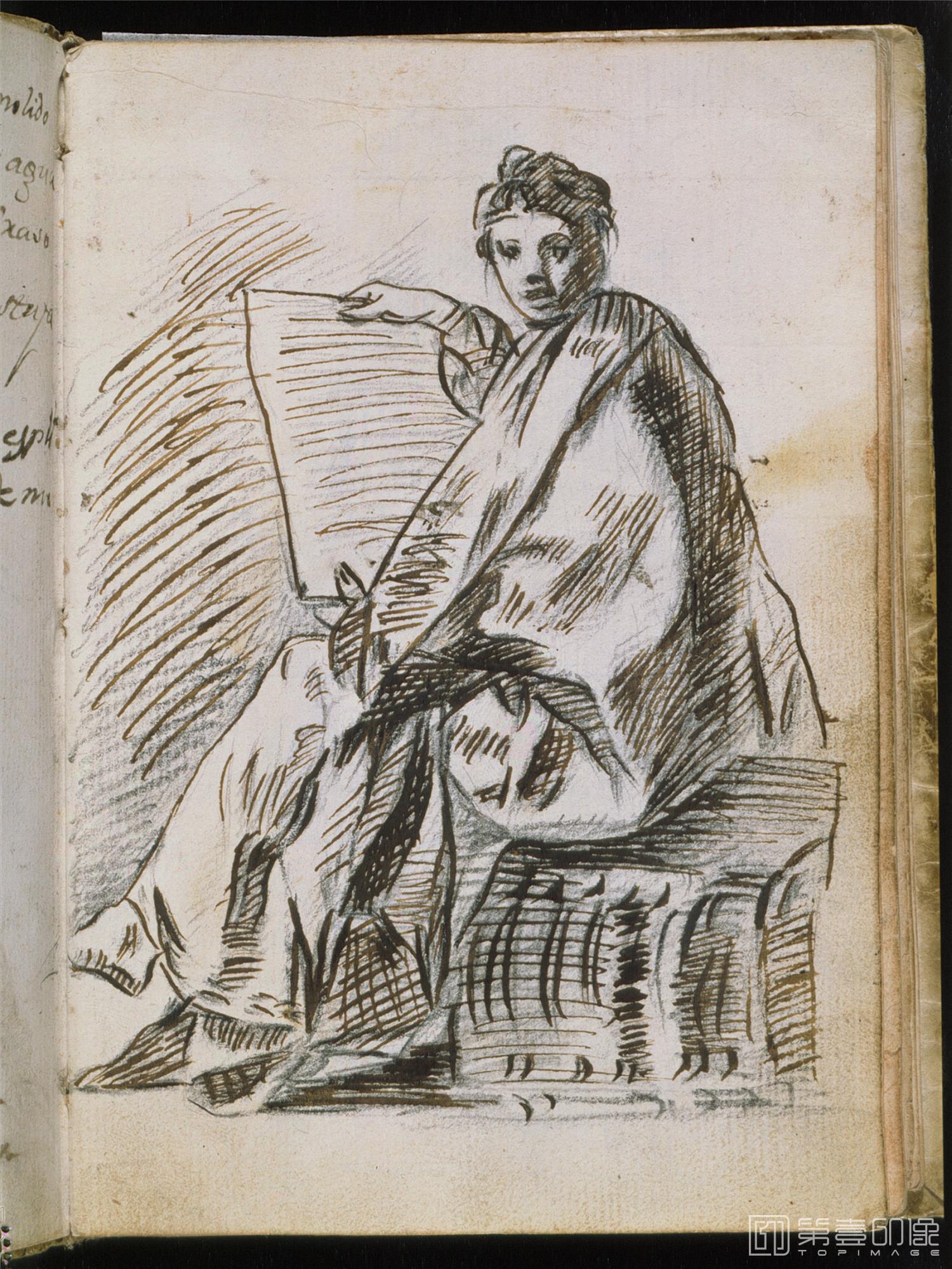 素描-西班牙普拉多美术馆素描藏画-Goya y Lucientes, Francisco de-Academia-1081